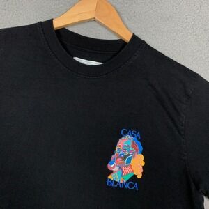 Casablanca Masao San T-Shirt Men's Large L Black Tennis Club Crew Organic Cotton